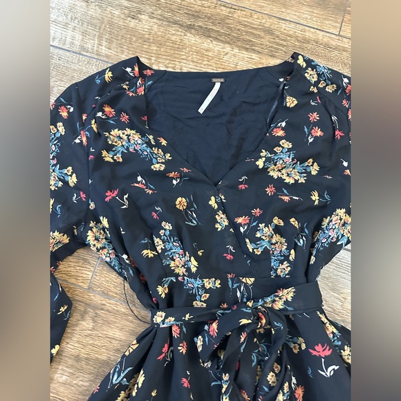 Free People Chiffon Lilou Dress in Black Print XS - Picture 5 of 11